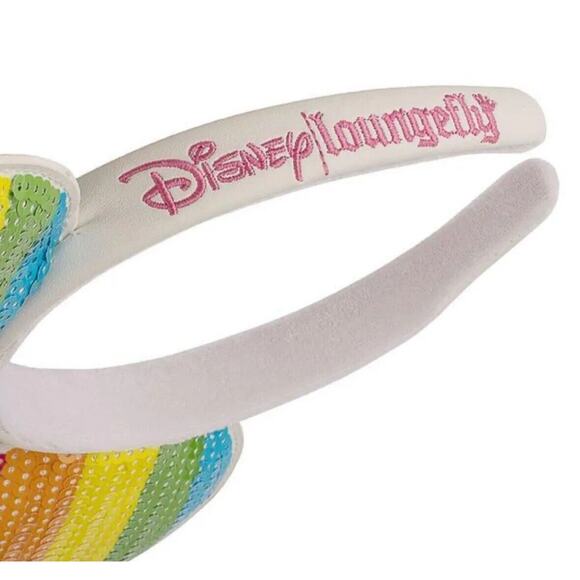 Disney Loungefly Ear Headband - Minnie Mouse Sequin Rainbow - Picture 2 of 2